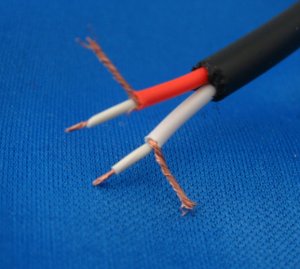 S-Video cable stripped to show the cores